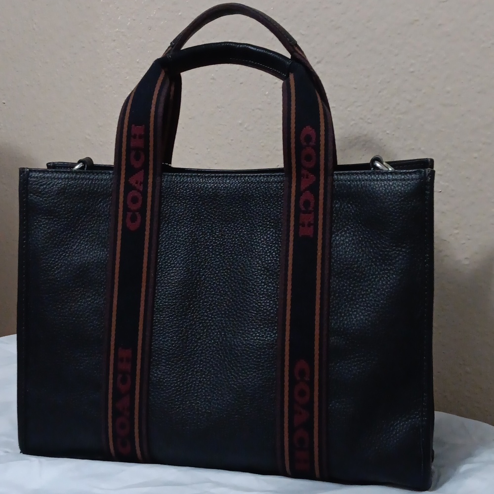 Coach Black and Brown Leather Smith Tote - Picture 5 of 12